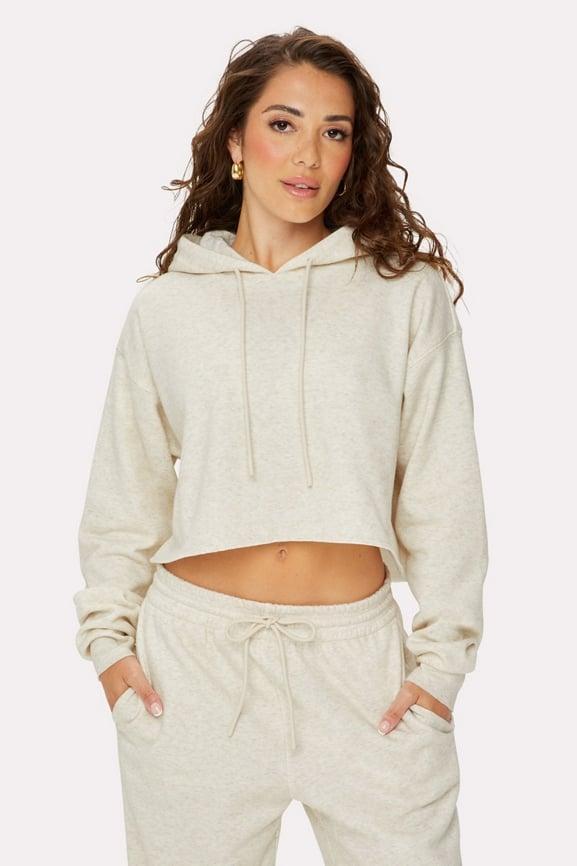 Cozy Fleece Everyday Cropped Hoodie Product Image