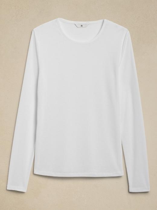 Sheer Ribbed Long-Sleeve T-Shirt Product Image