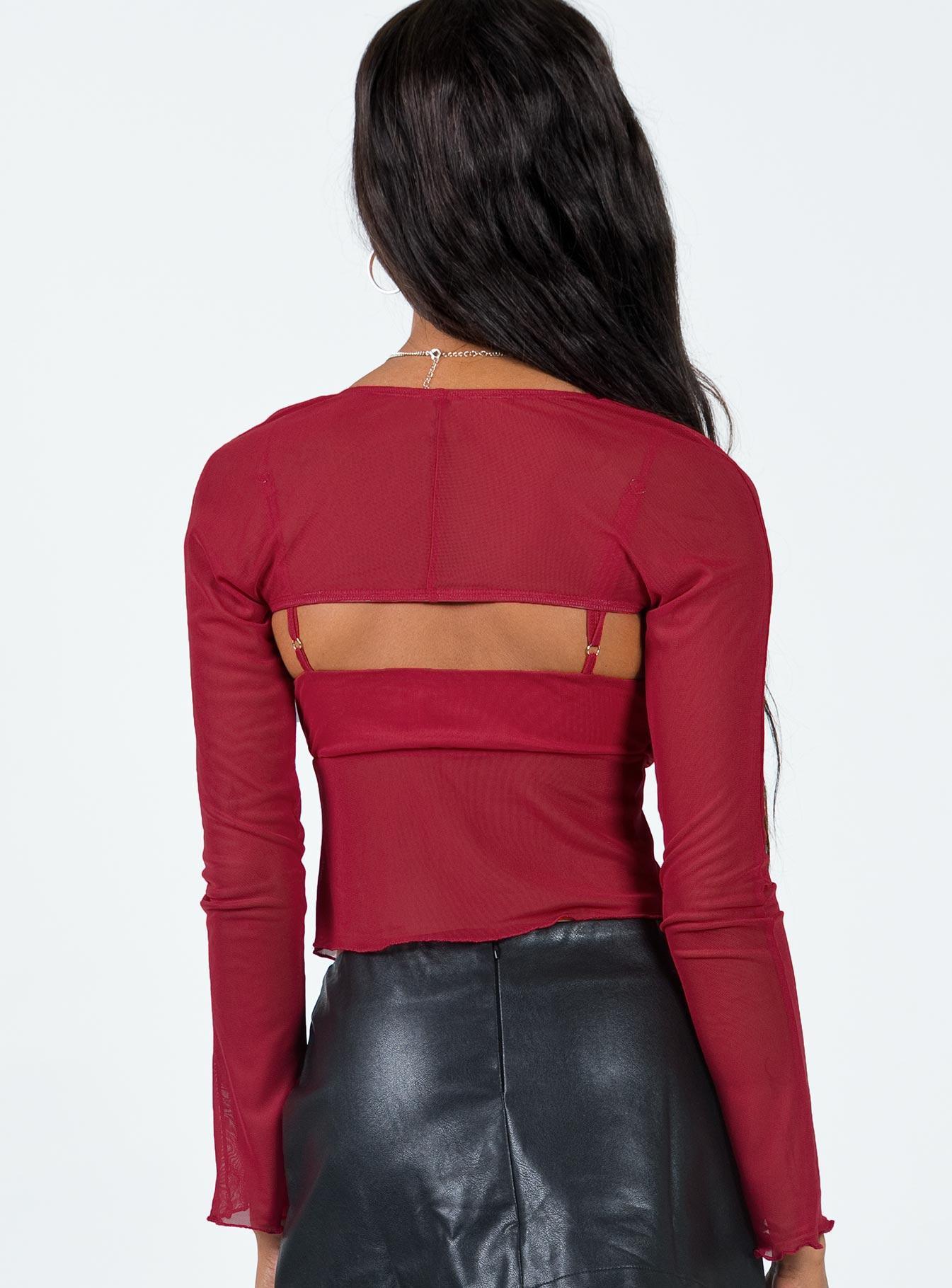 Tallah Two Piece Bolero Top Red Product Image