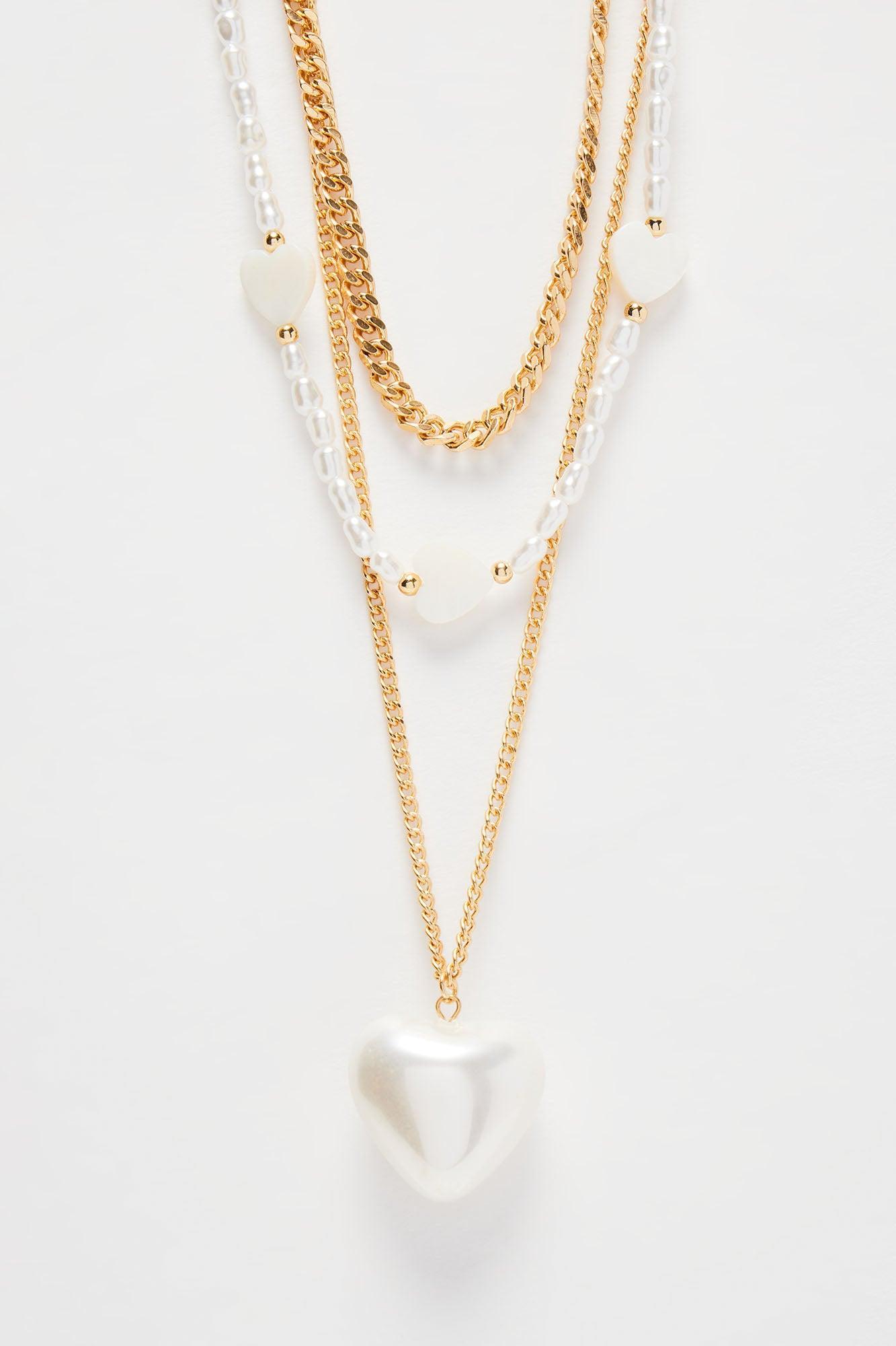 A Love For Pearls Necklace - White/Gold Product Image