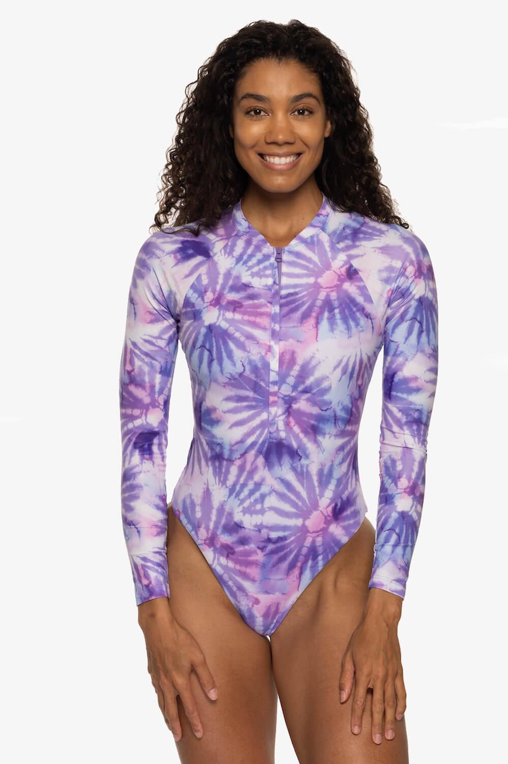 Paloma Long Sleeve Zip-Up Surf One Piece - Revolve Product Image