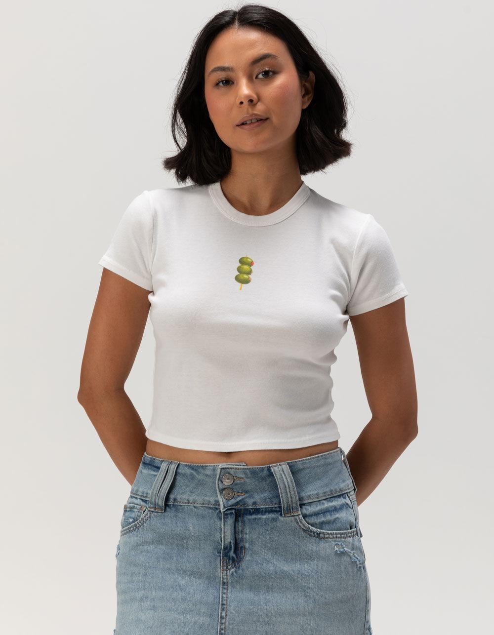 FULL TILT Olive Womens Baby Tee Product Image