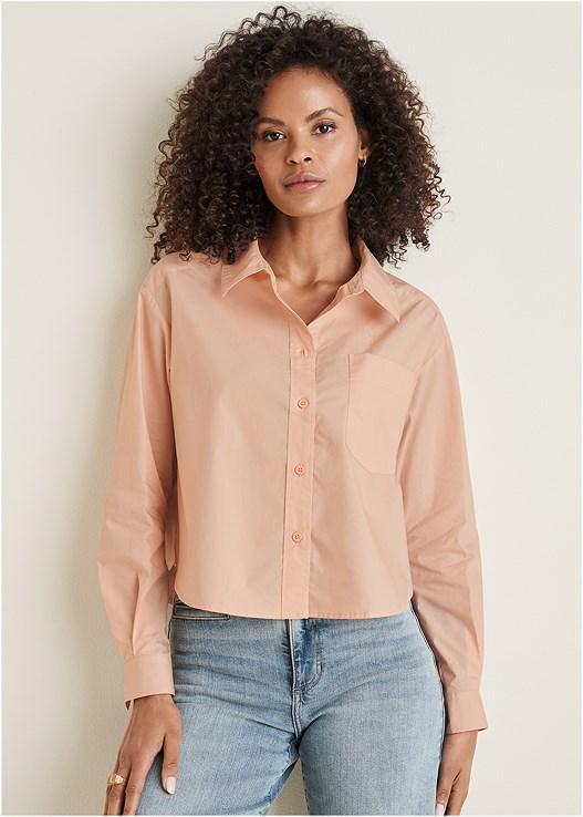 Cropped Button-Down Top Product Image