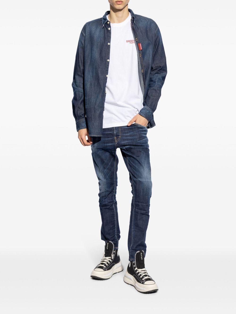 DSQUARED2 Button-down Collar Denim Shirt In Blue Product Image