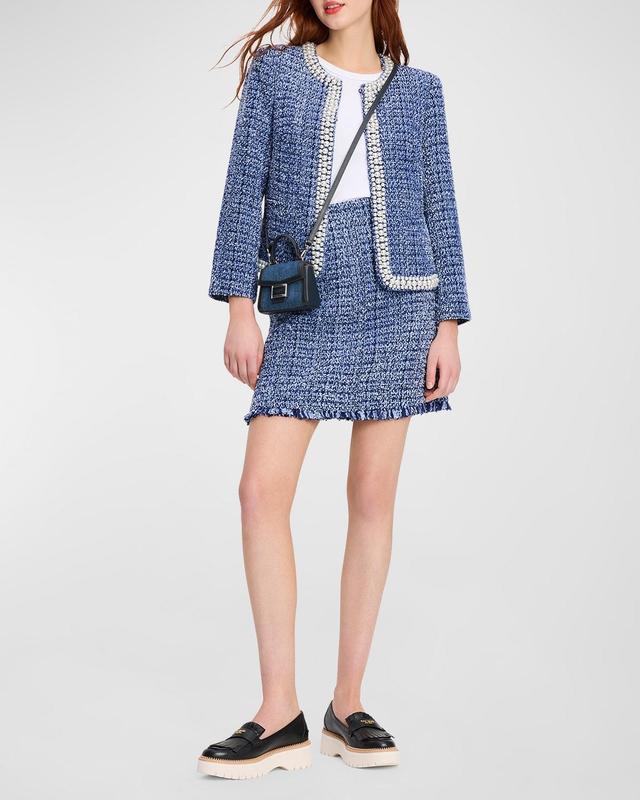 gabrielle pearly bead-trim tweed jacket Product Image