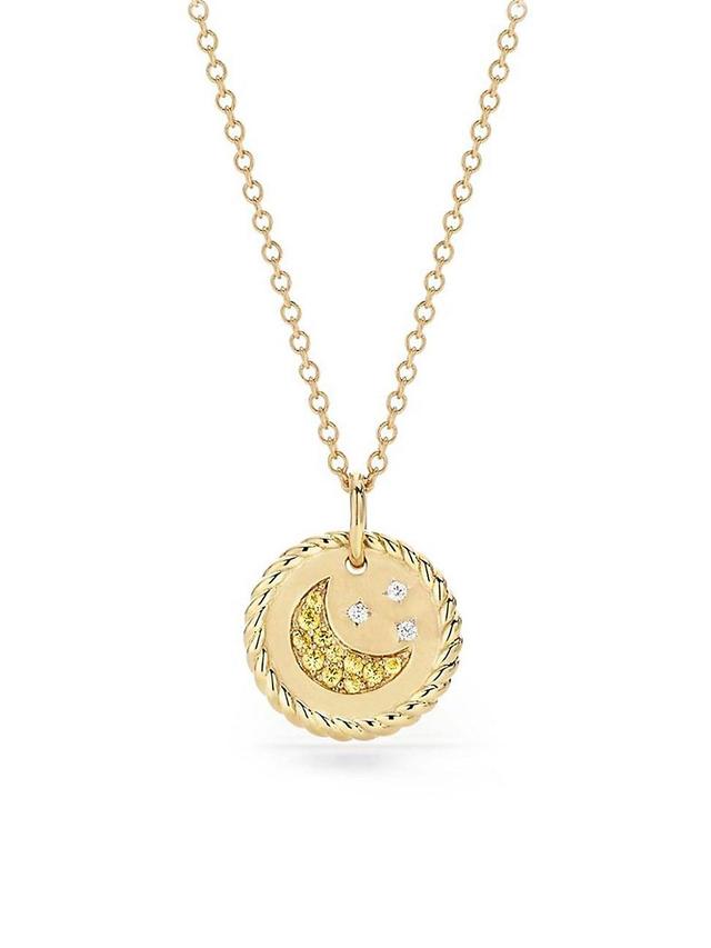 Womens Cable Collectibles Moon And Stars 18K Gold & Diamond Necklace Product Image