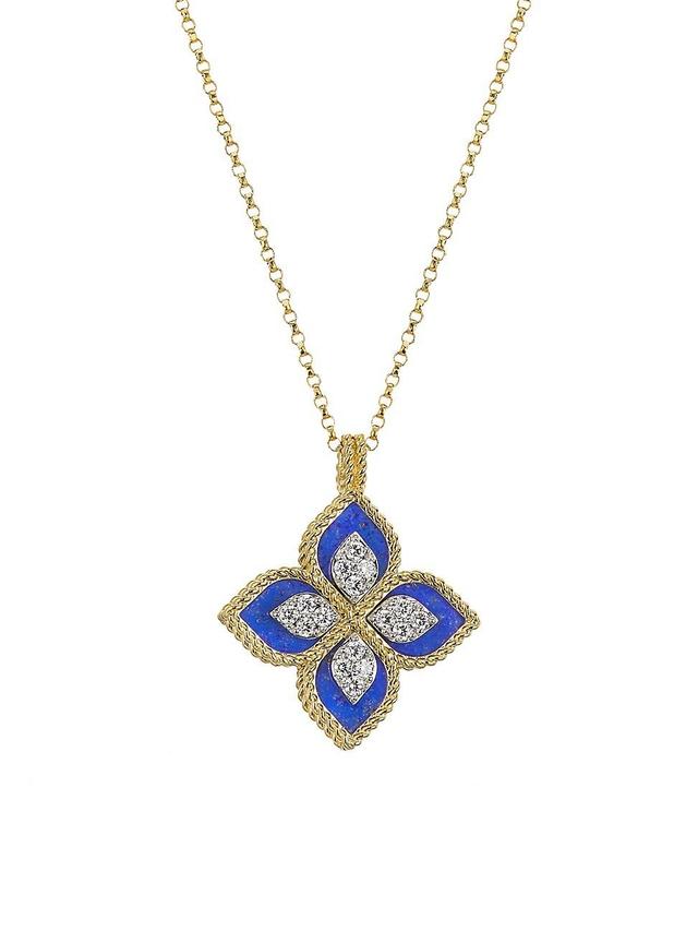 Womens Venetian Princess 18K Yellow Gold, Lapis Lazuli & 0.15 TCW Diamond Pendant Necklace Product Image