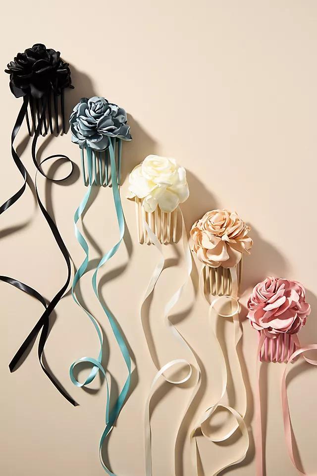 Satin Rose Tie Hair Comb Product Image