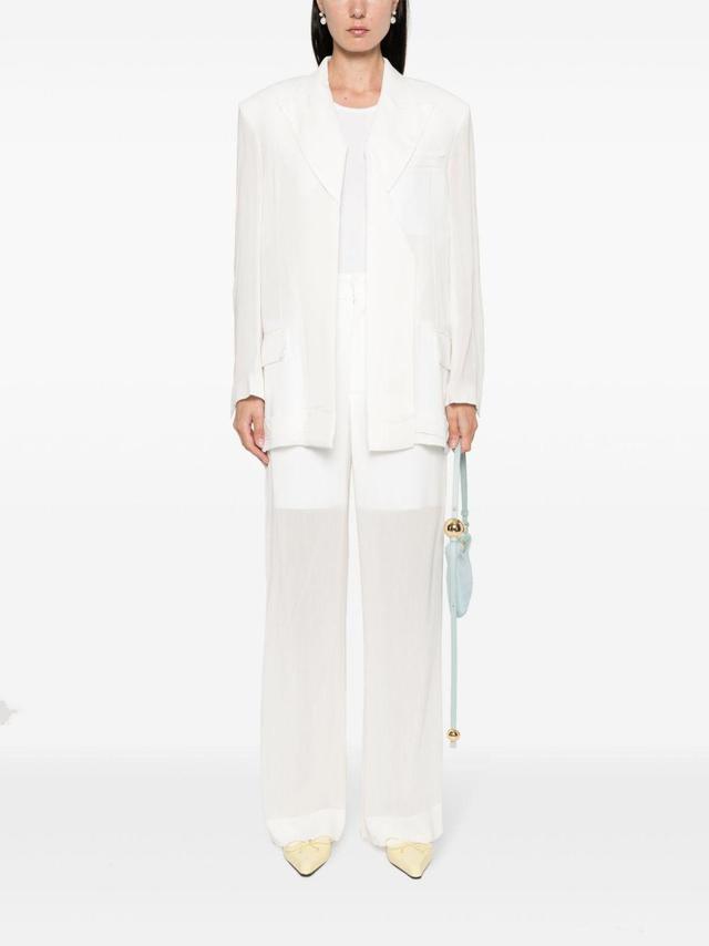 Folded-detail Blazer In White Product Image