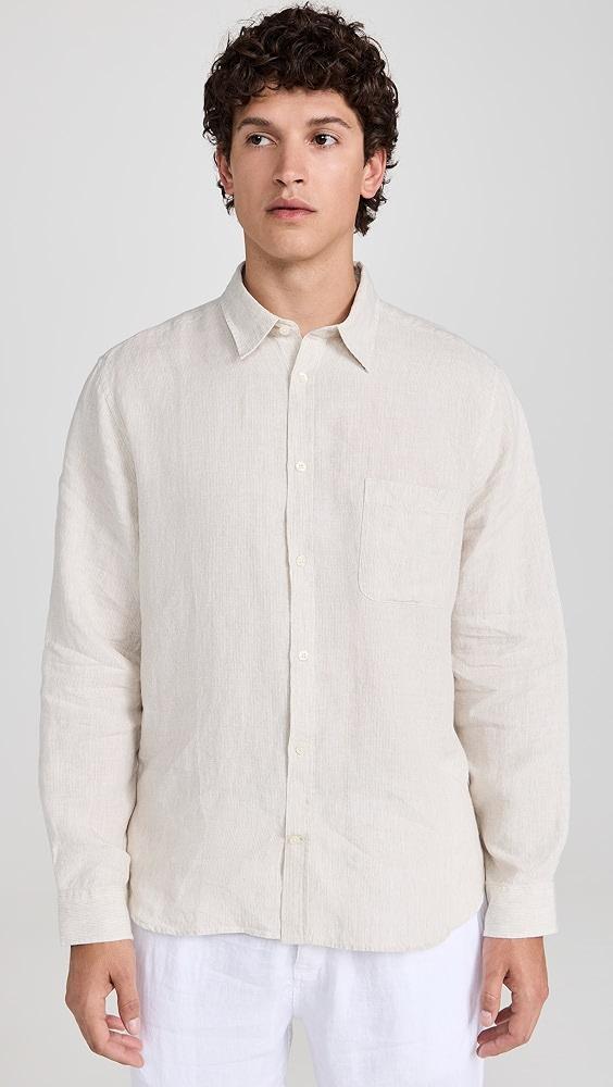 Frescobol Carioca Telles Linen Stripes Relaxed Fit Shirt | Shopbop Product Image