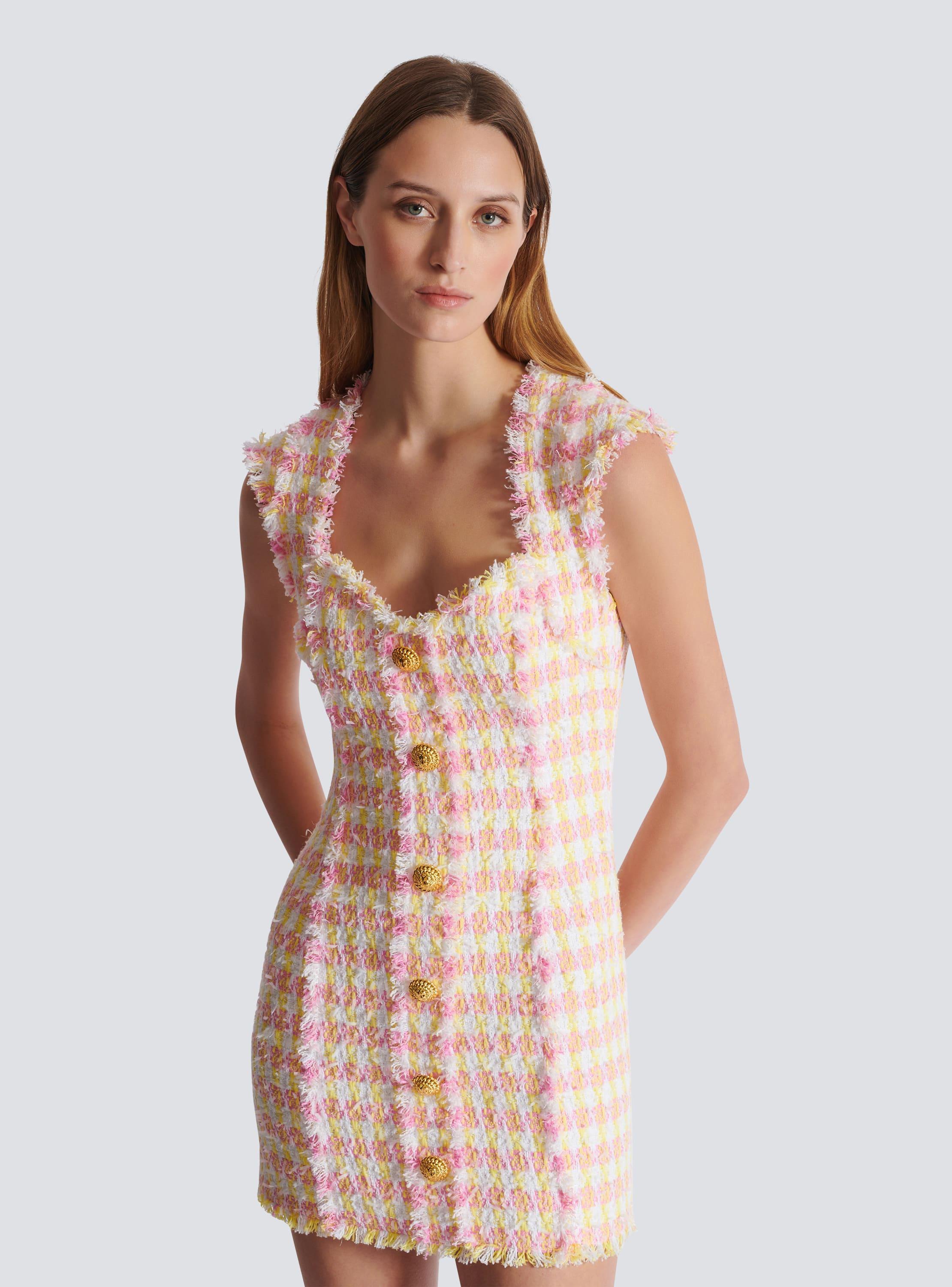 Miami tweed dress with buttons Product Image