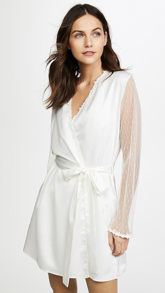 Flora Nikrooz Showstopper Charmeuse Robe With Lace | Shopbop Product Image