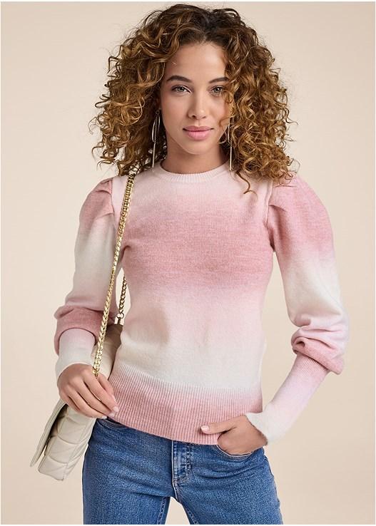 Ombre Balloon Sleeve Sweater Product Image