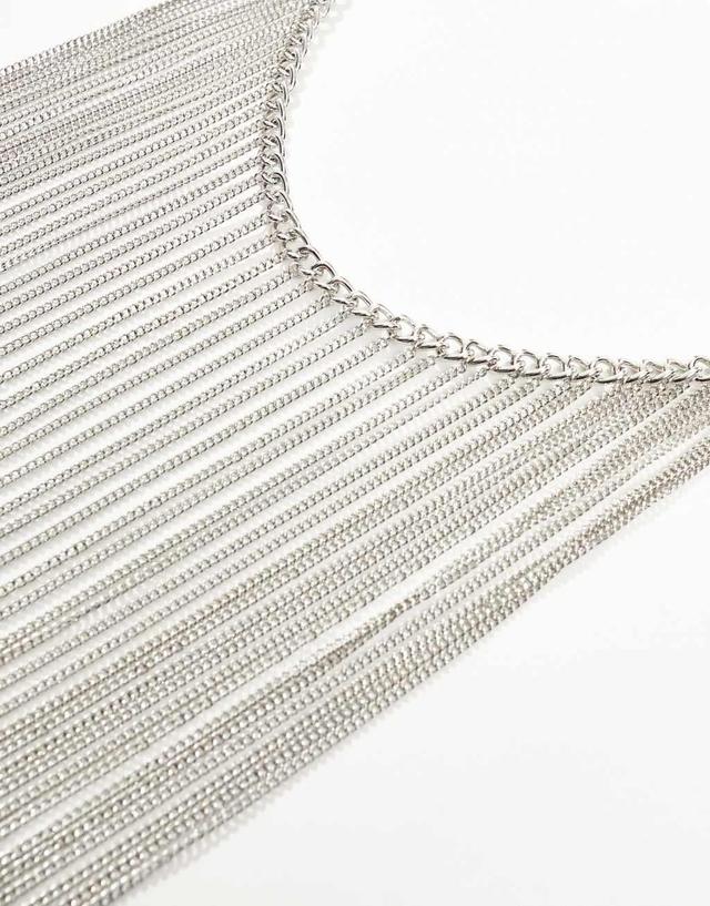 ASOS DESIGN Limited Edition chain fringe belt in silver  Product Image