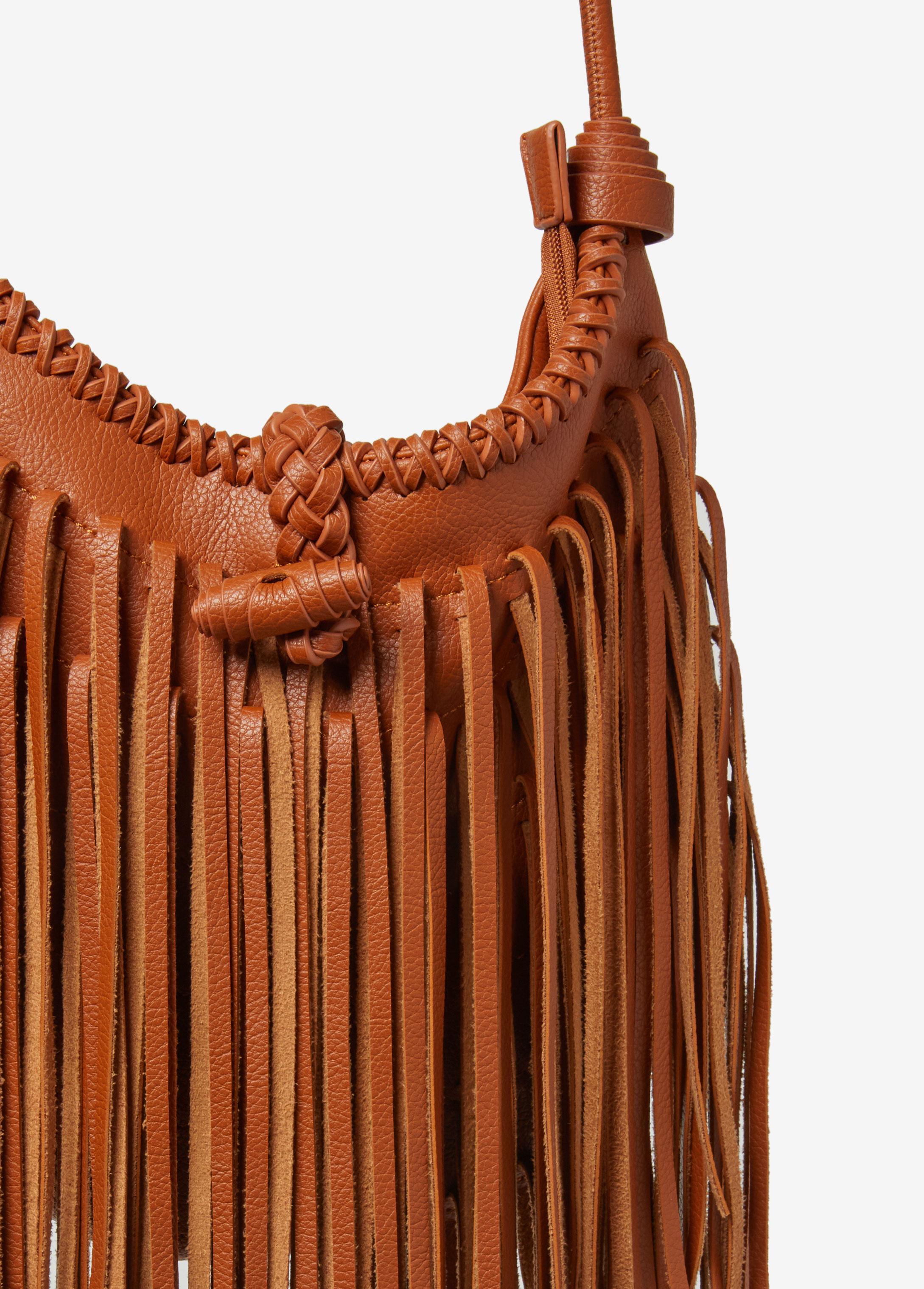 Fringed Faux Leather Bag Product Image