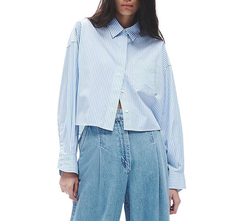 Womens Beatrice Cropped Stripe Shirt Product Image