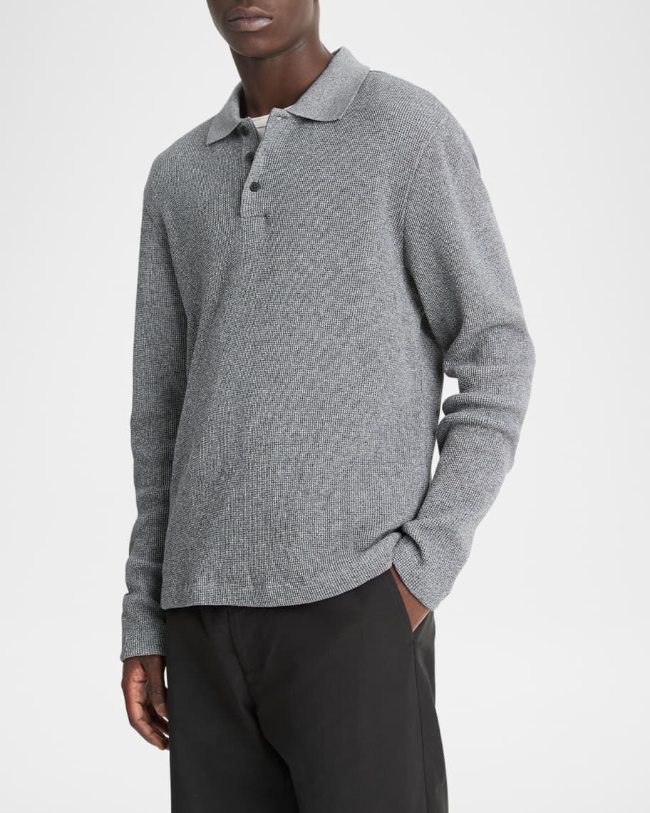 Mens Sunfaded Thermal Polo Shirt Product Image