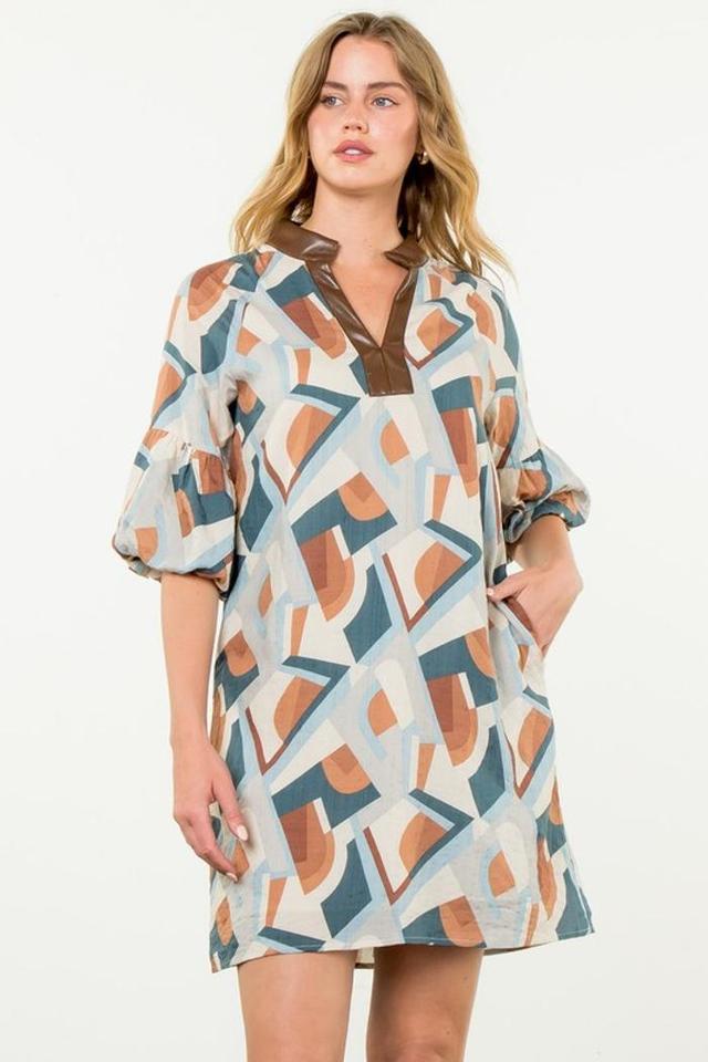 Short Sleeve Print Dress Product Image