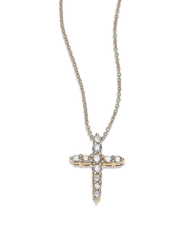 Womens Tiny Treasures Diamond & 18K Yellow Gold Cross Pendant Necklace Product Image