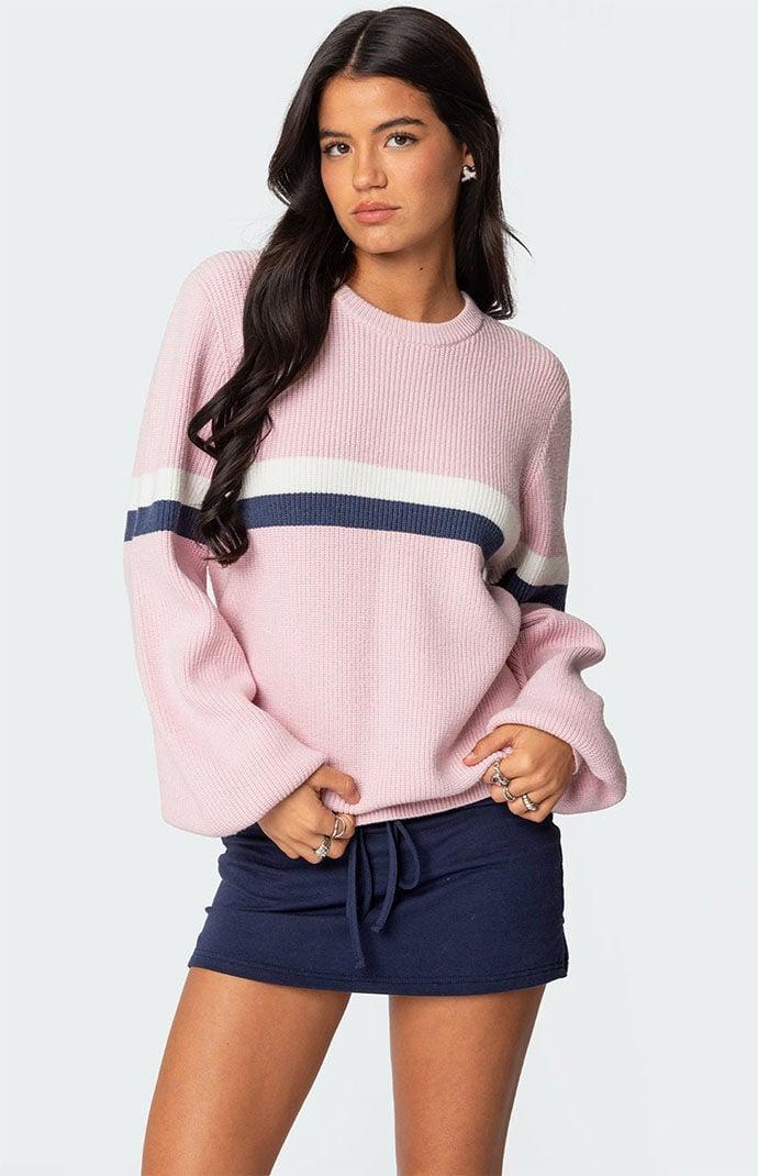 Edikted Womens Nautical Striped Oversized Sweater Product Image