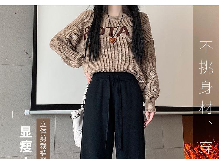 Drawstring Waist Plain Harem Pants Product Image