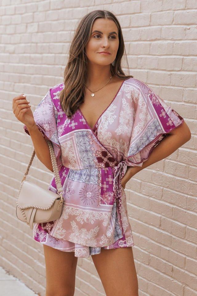 Free People Purple Multi Oasis Pattern Romper - FINAL SALE Product Image