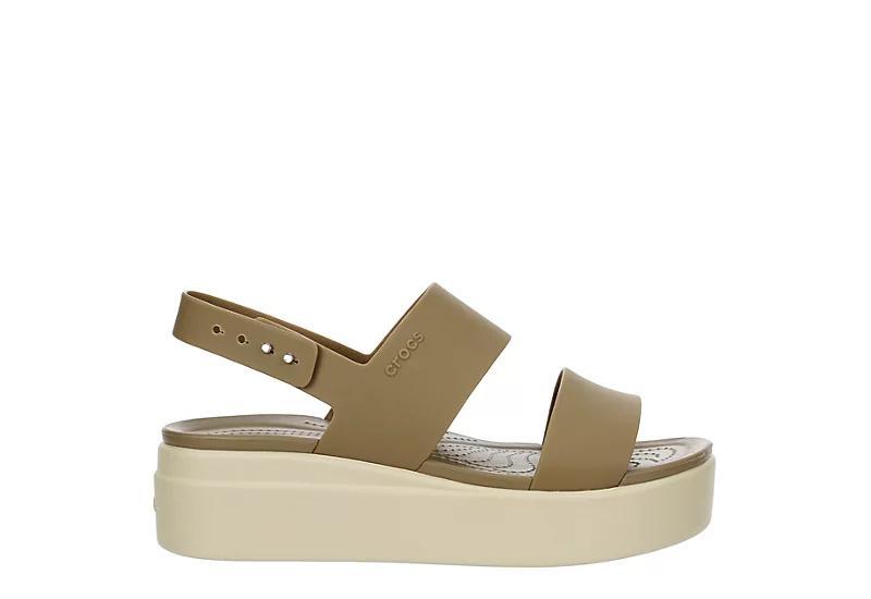 Crocs Brooklyn Womens Wedge Sandals Kha Ivory product image