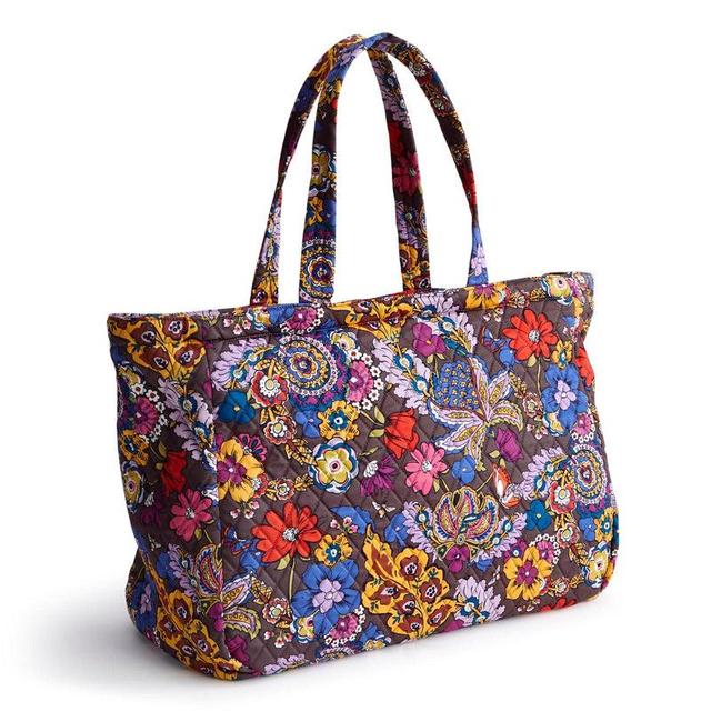 Vera Bradley Knollton Travel Tote Bag Women in Colorful Bouquet Brown/Purple Product Image