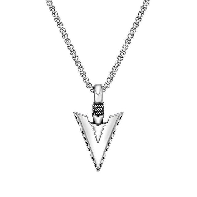 LYNX Stainless Steel Arrow Head 24 Mens Pendant Necklace Product Image