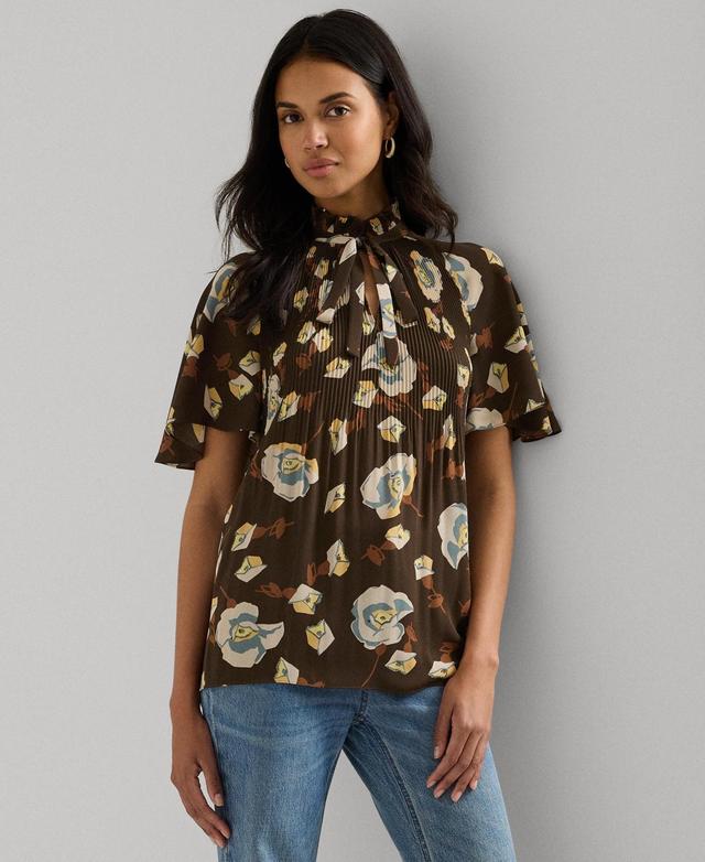 Lauren Ralph Lauren Womens Pleated Floral Top Product Image