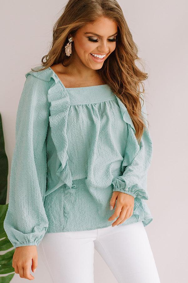 Dreams Of Tomorrow Ruffle Shift Top In Ocean Wave Product Image