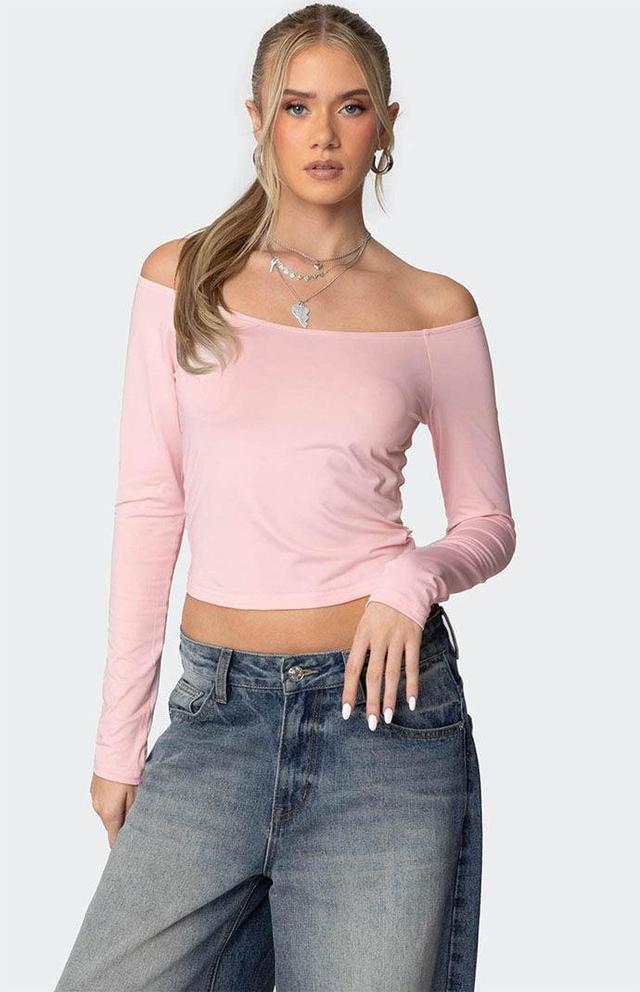 Edikted Womens Tahlia V Neck Off Shoulder Top Product Image