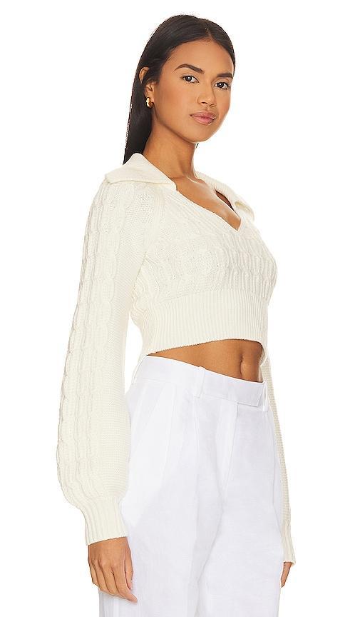 Lovers and Friends Mel Cable Knit Sweater in Ivory. Size M, XL. Product Image