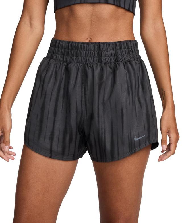 Nike Womens One Dri-fit High-Waist Brief-Lined Printed Shorts - Canyon Pink Product Image