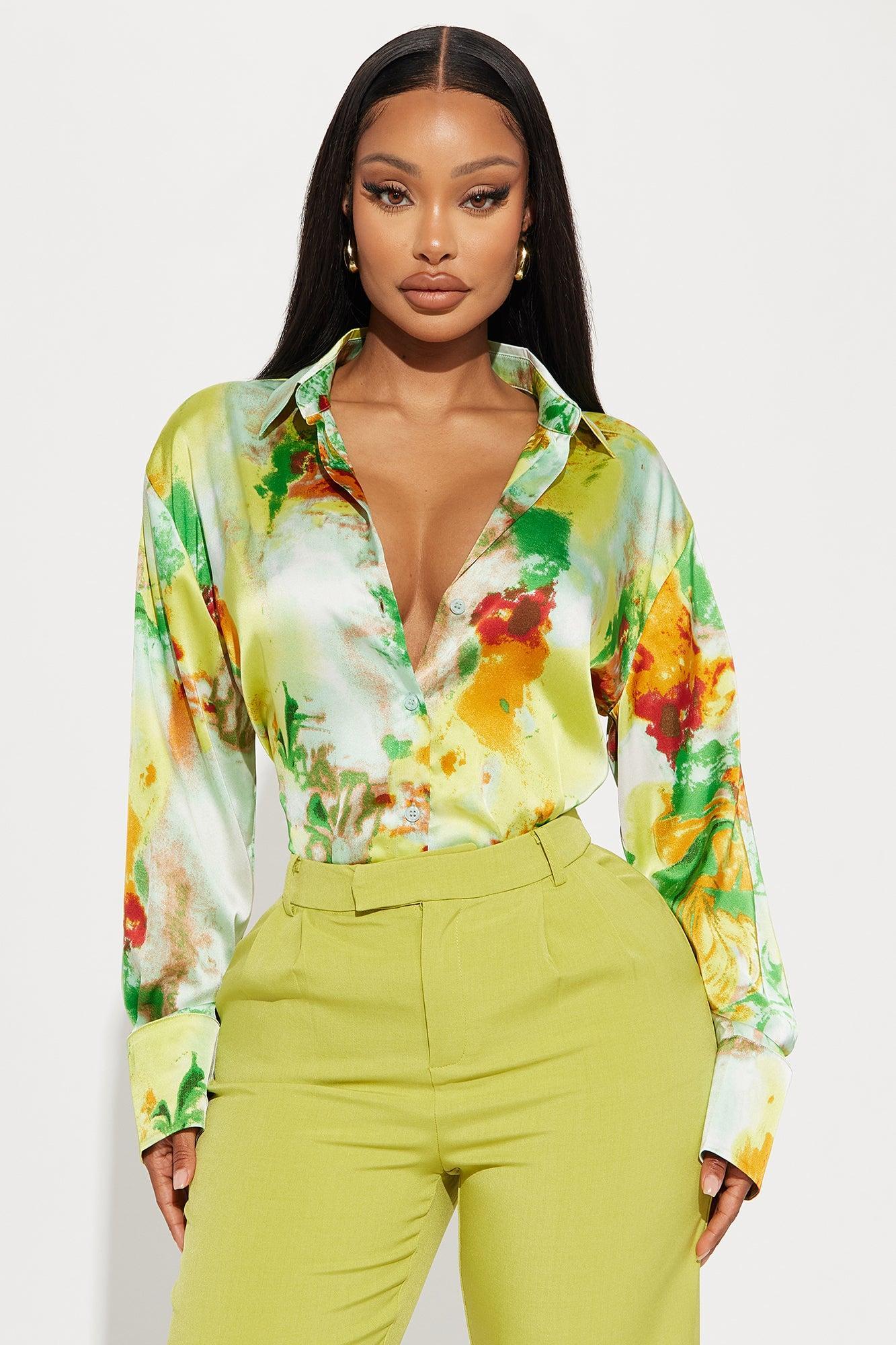 Minerva Satin Shirt - Multi Color Product Image