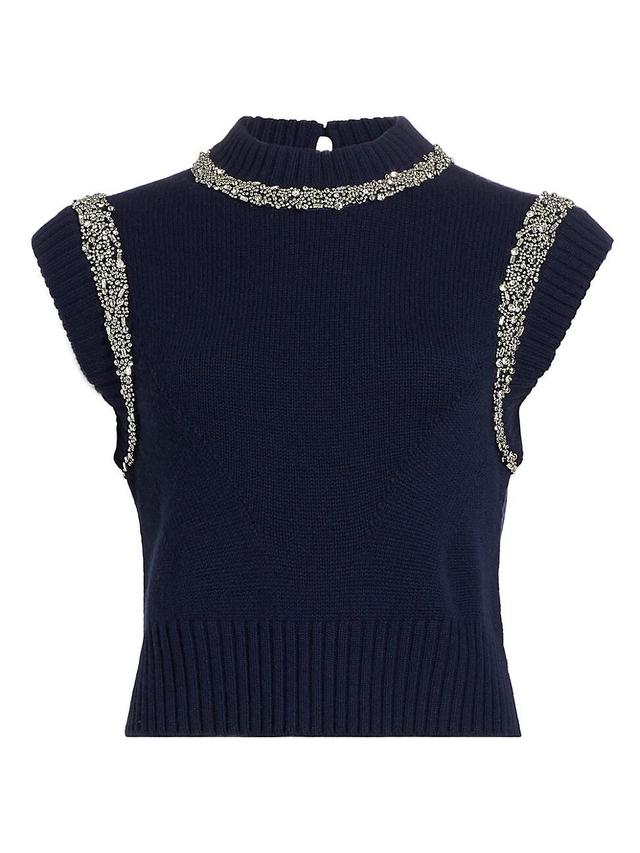 Womens Joanae Embellished Wool-Cashmere Sleeveless Sweater Product Image