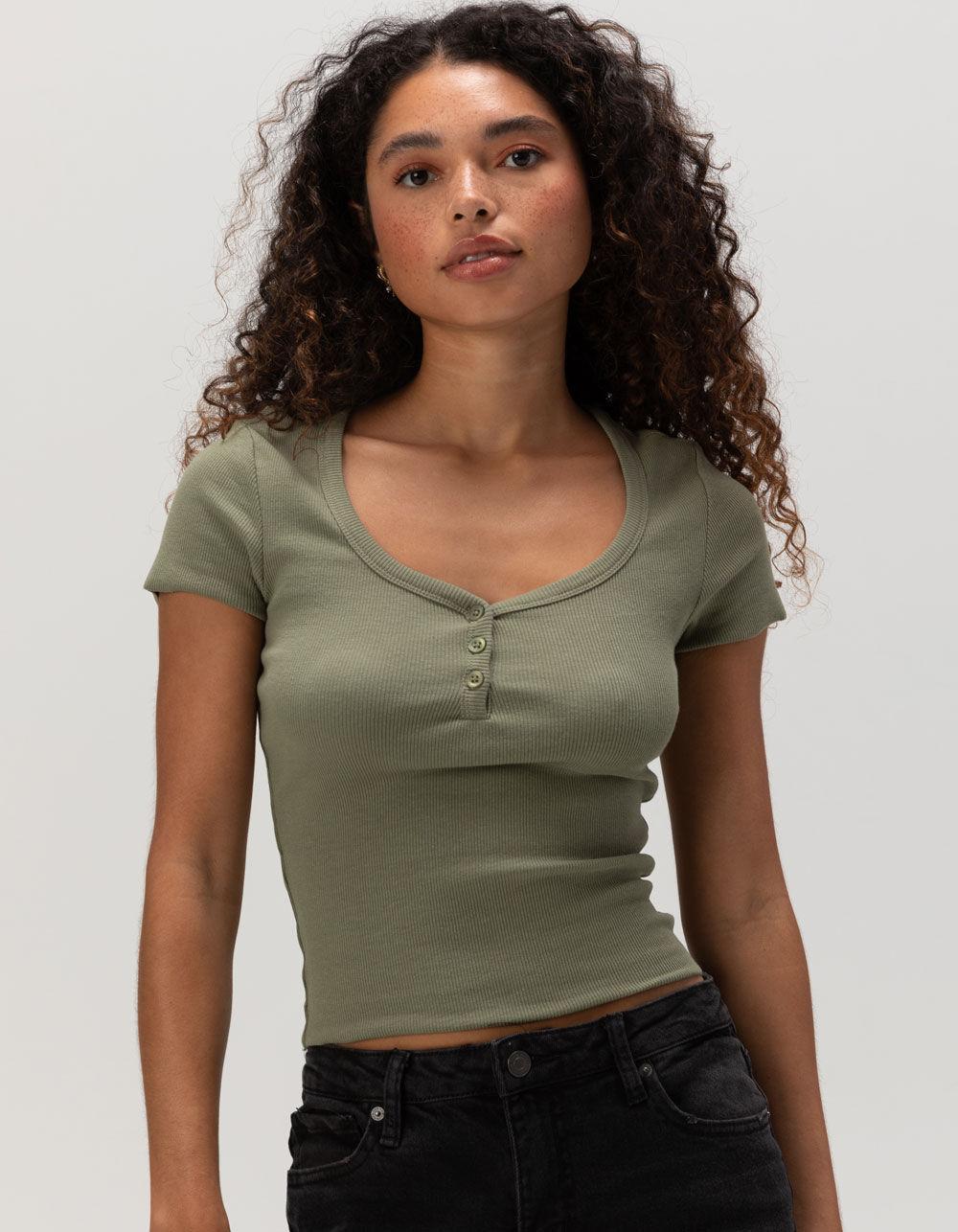 FULL TILT Womens Henley Top Product Image