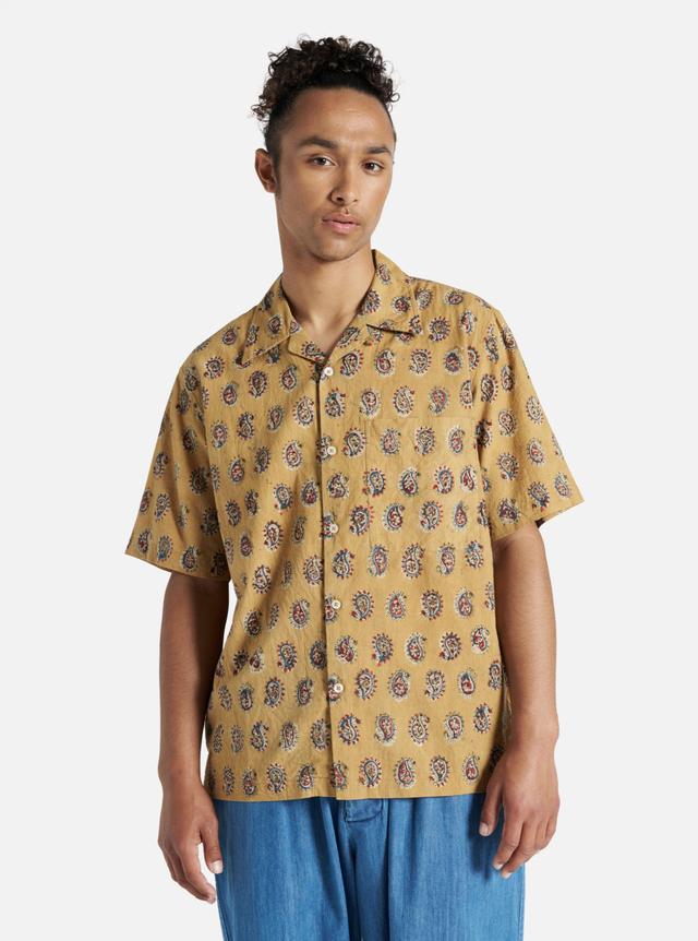 Universal Works Camp Shirt in Camel Kalamkari II Print Product Image