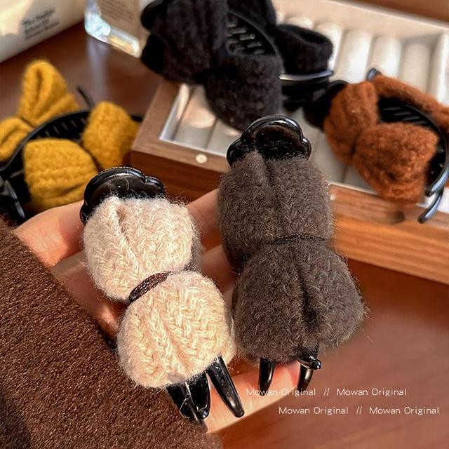 Bow Knit Hair Claw Clip Product Image