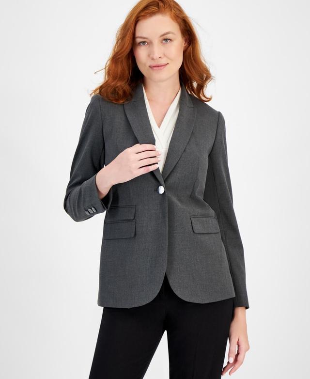 Anne Klein Womens Notched Collar One-Button Blazer Product Image