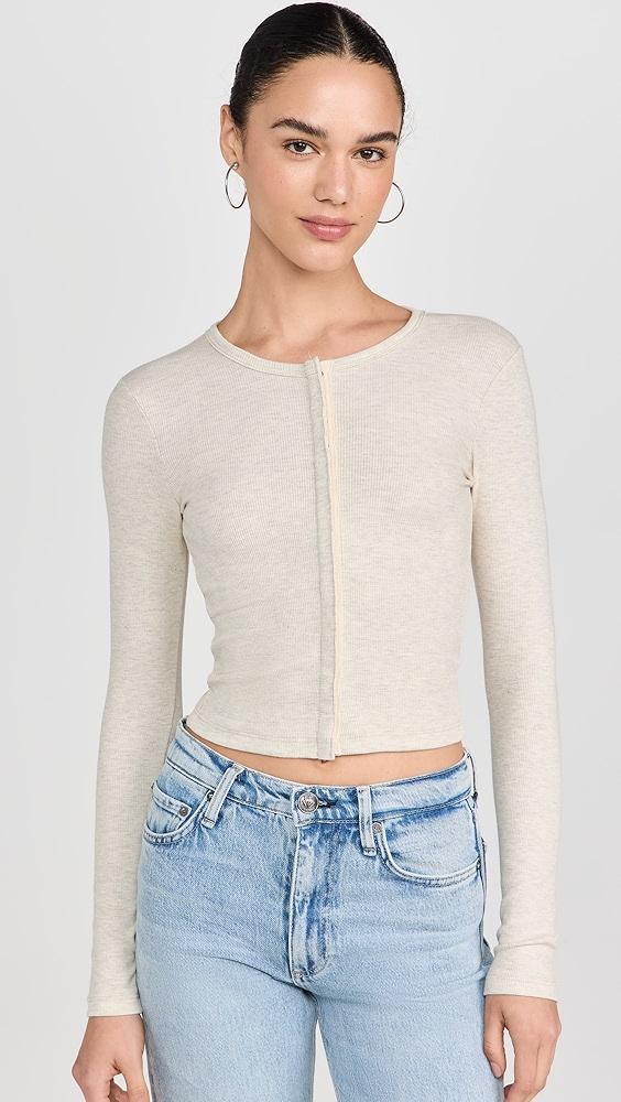 Leset Kelly Long Sleeve Snap Down Cardigan | Shopbop Product Image