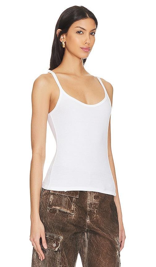 Enza Costa Silk Knit U Tank Top Black. (also in L, XL). Product Image