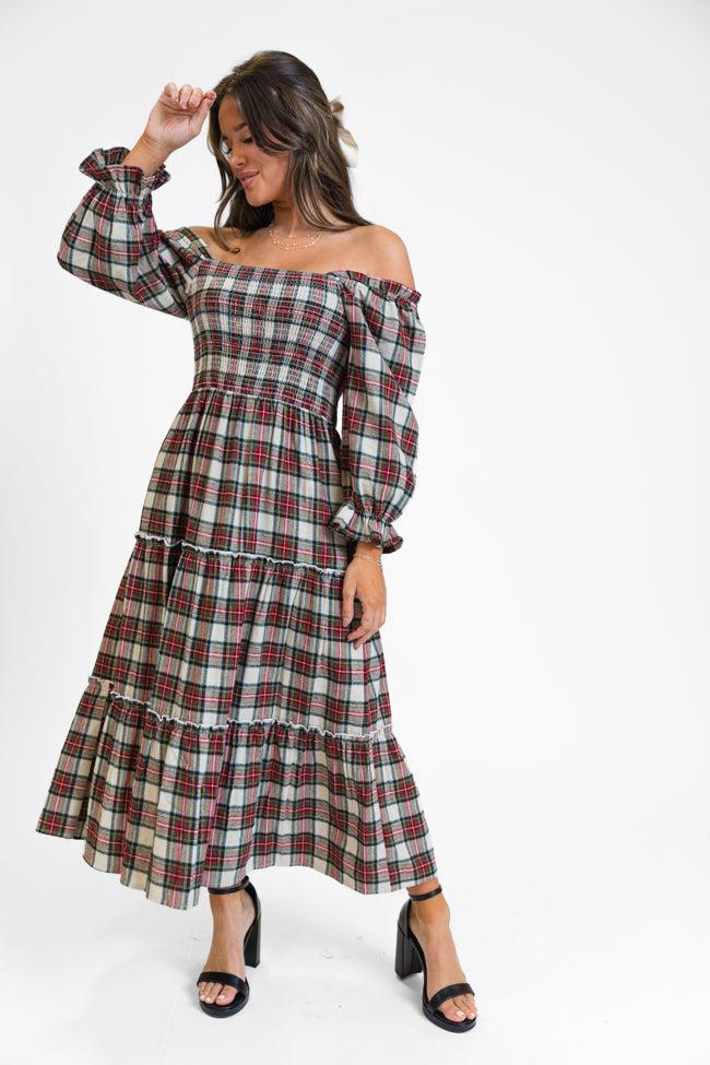 Time For Cheer Multi Plaid Midi Dress product image