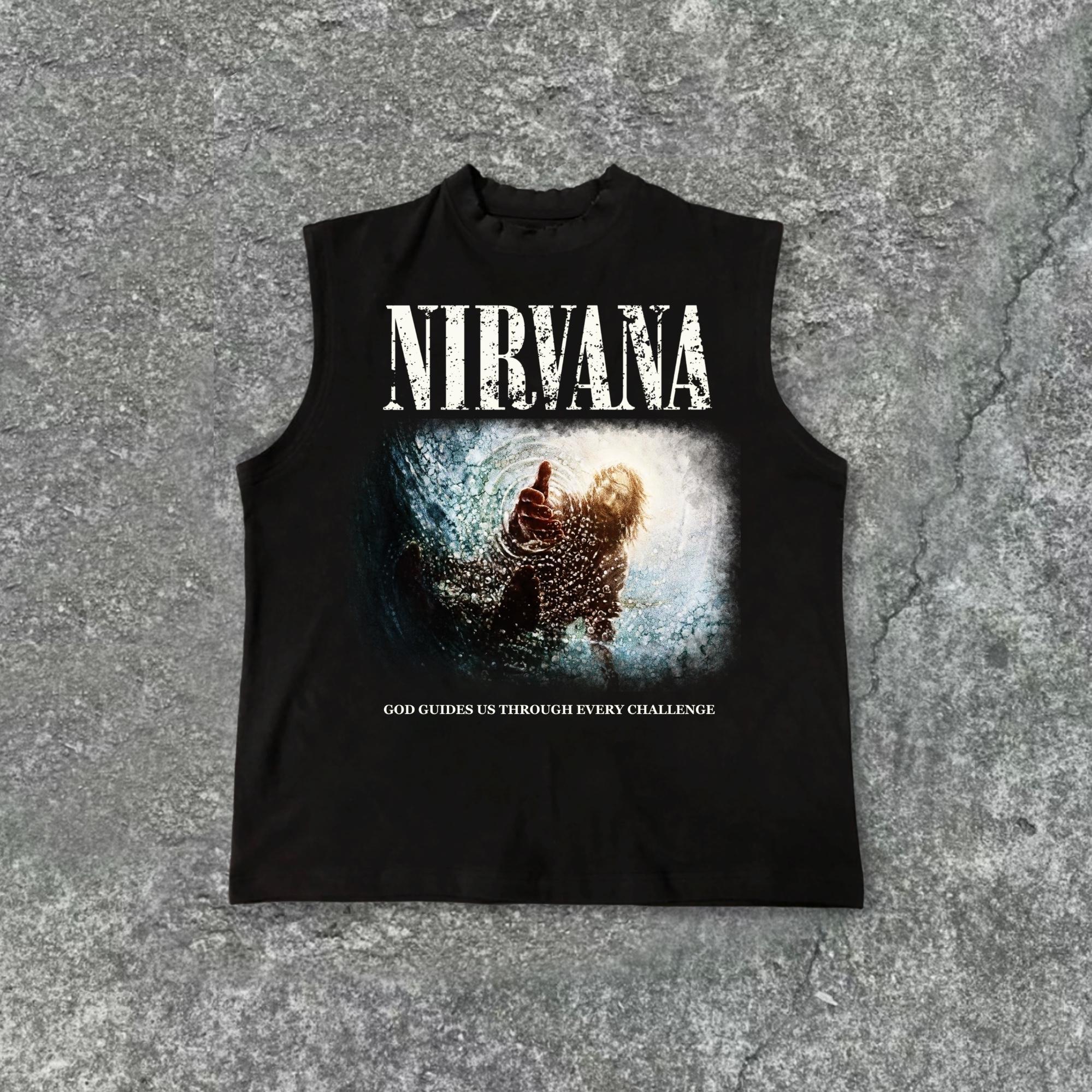 Men's Nirvana Rebirth Print Cotton Tank Top Product Image