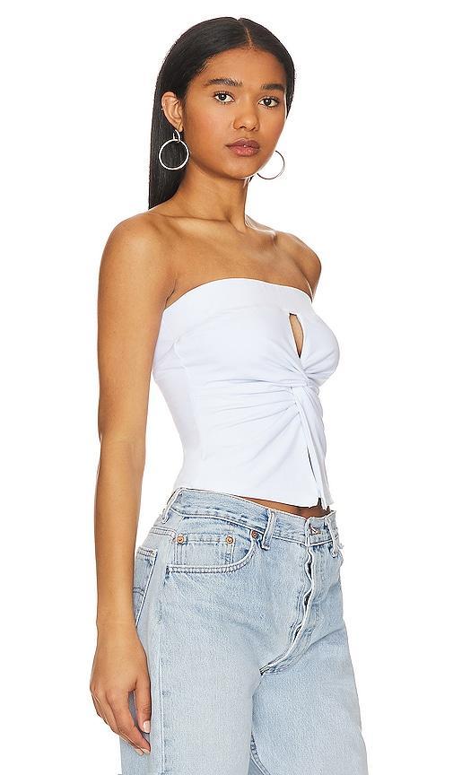 superdown Brandie Twist Front Top in White. - size M (also in L, S, XS, XXS) Product Image