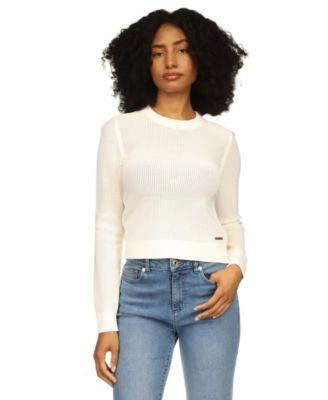 Michael Michael Kors Womens Crewneck Mesh Sweater Product Image