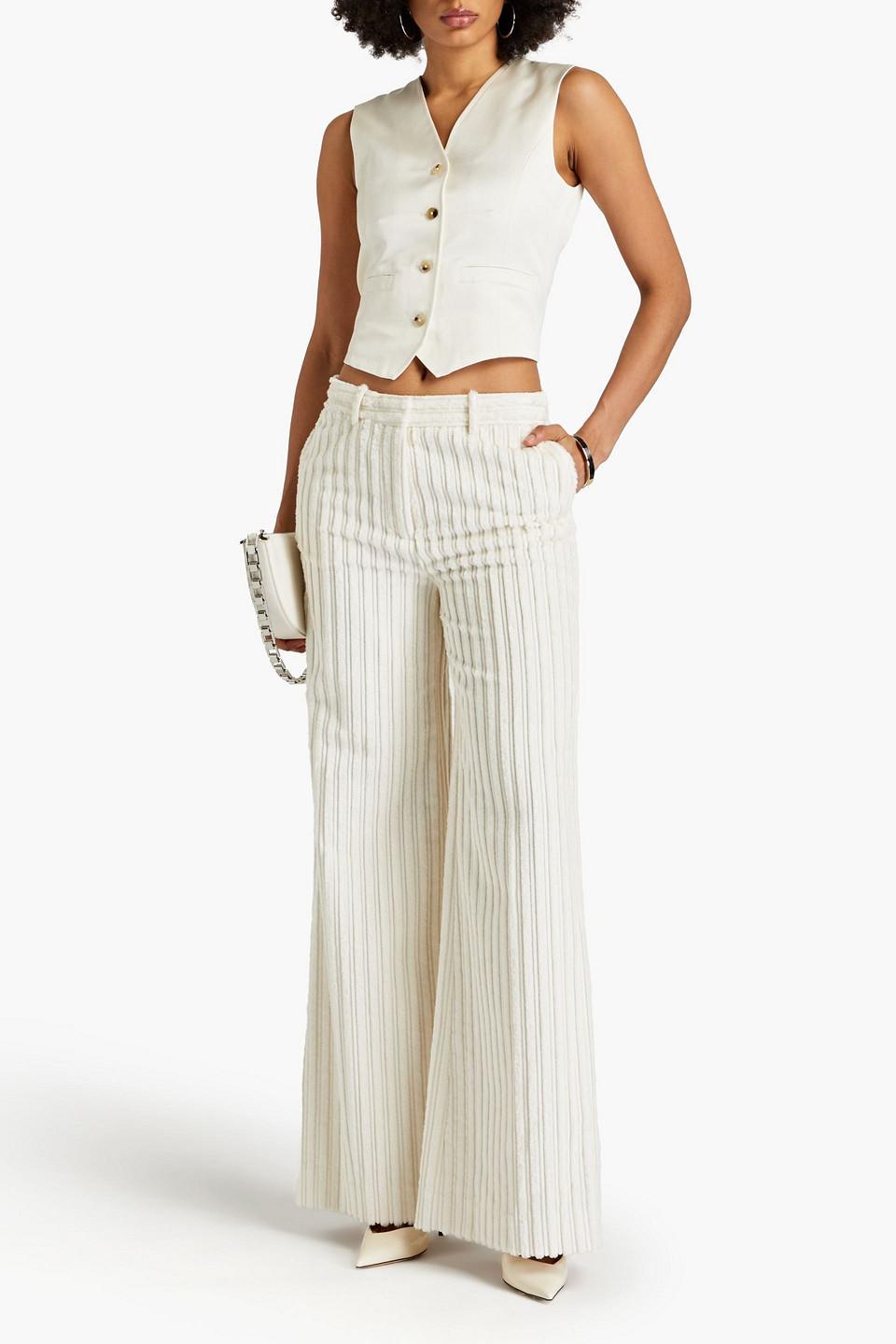 70s Cotton-corduroy Wide-leg Pants In Off-white Product Image