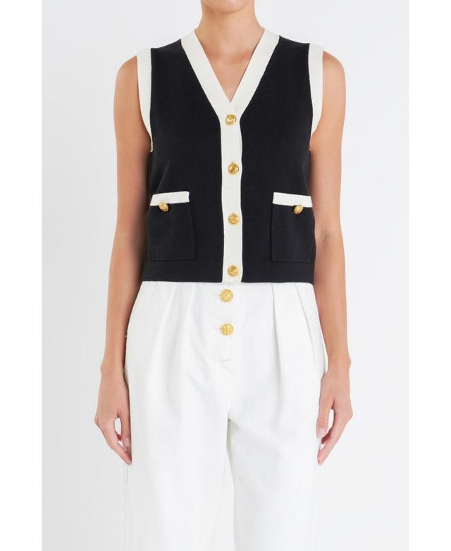 English Factory Womens Colorblock Knit Vest Product Image