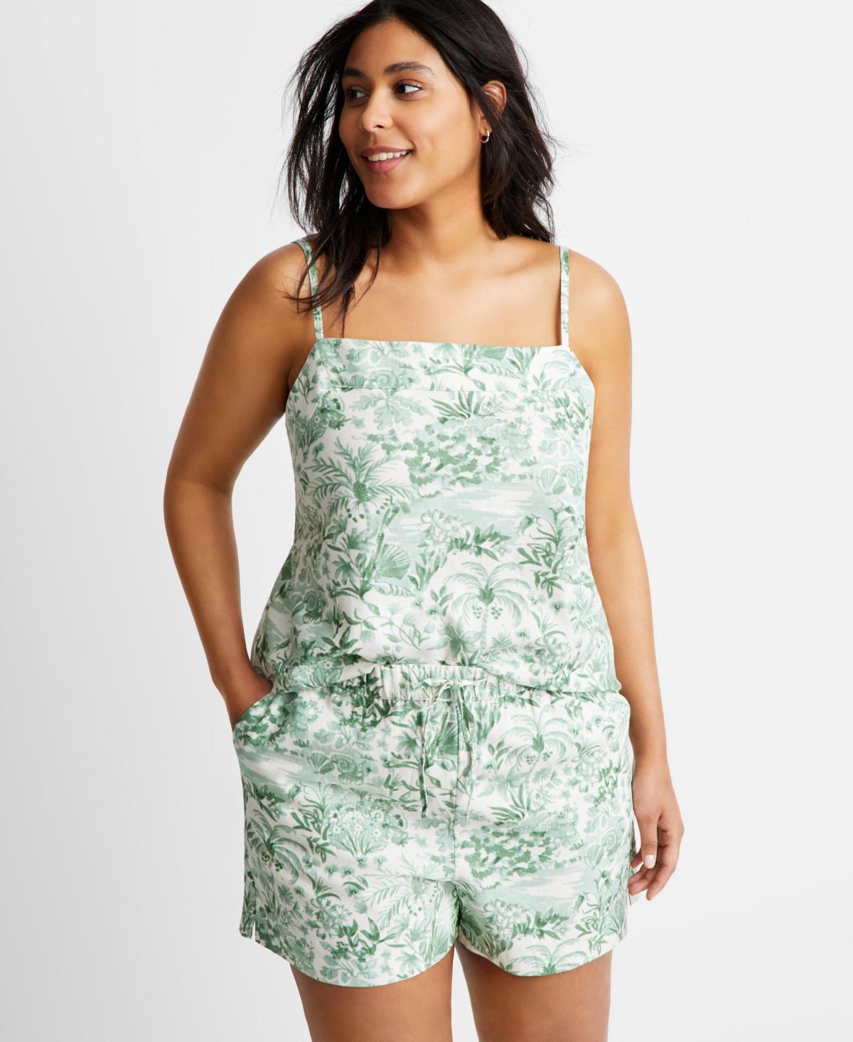 State of Day Womens 2-Pc. Sleeveless Linen Pajamas Set, Created for Macys Product Image