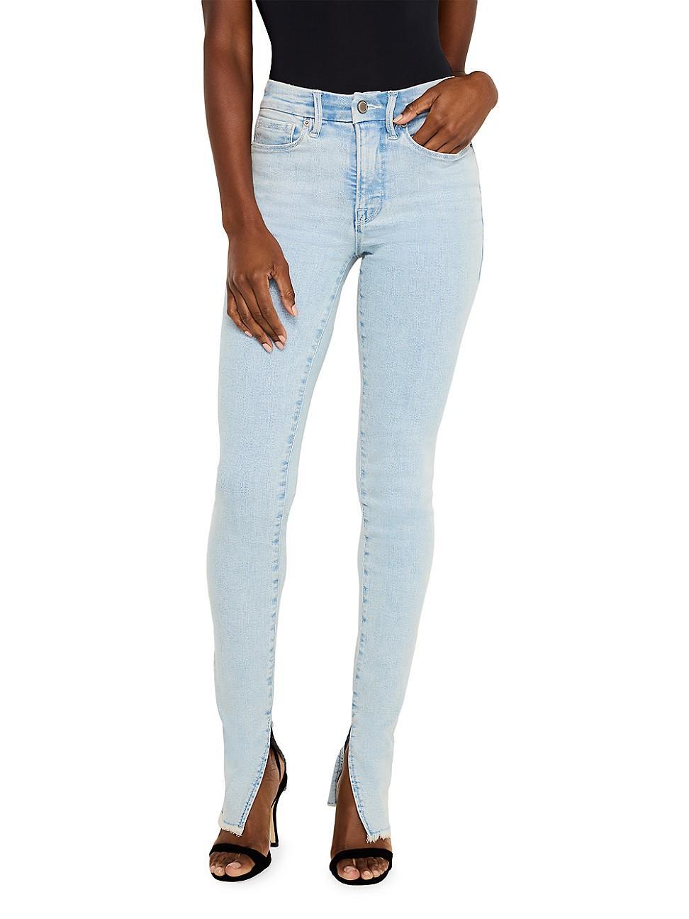 Womens Good Legs Side-Slit Skinny Jeans Product Image